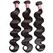 Sunber Body Wave Human Hair Bundles, 12A Grade Brazilian Virgin Hair 10”12”14”Hair Extensions 3 Bundles 100% Unprocessed Weave Bundles Natural Black Color Double Weft Body Wave Bundles