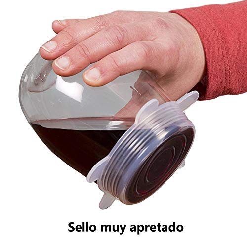 Stone-TH-Tapas-de-Silicona-Elsticas-12-Tapas-Silicona-Ajustables-Cocina-Reutilizable-Fundas-para-Alimentos-Tapa-Tazas-Boles-o-Tarros-Lavavajillas-Refrigerador