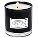 Illumisense Black Luxury Candle for Home Decor 9 oz, Scented with Amber Bergamot and Sage Vanilla Fragrances, up to 80 Hours Burning time, 100% Natural Single Wick Soot-Free.