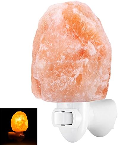 ANENG Mini Himalayan Salt Lamp with 2 Bulbs 7W &amp; 15W,100% Hand Carved Natural Rock with Unique Orange Amber Glow,Air Purifier Healing Mineral Salt Crystal Night Light Wall light( Natural Shaped )