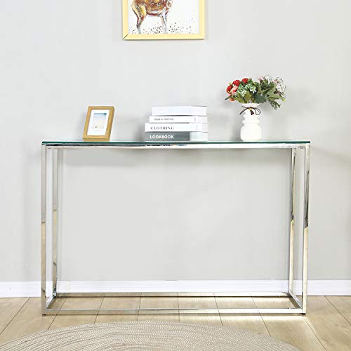 Sofa Console Table Modern Glass Chrome Narrow Console Tables Sofa Table