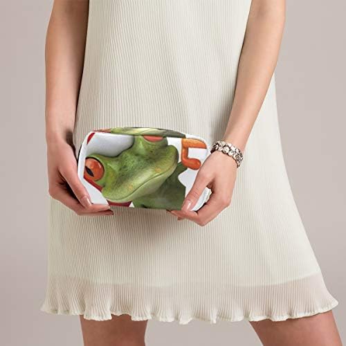 高品質 旅行ポーチ おしゃれ かわいい 激安超特価 化粧ポーチ 収納 ホビー 新作製品 世界最高品質人気 レディース パソコン 周辺機器 正規品送料無料 100 品質保証 B086m6jpzv クリスマス帽子カラフルなボールでメリークリスマスかわいいカエルホワイト