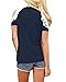 StyleDome Womens Sexy Lace Blouses Off Shoulder Summer Tops Floral Crochet Shirt Casual Navy Short Sleeve XL