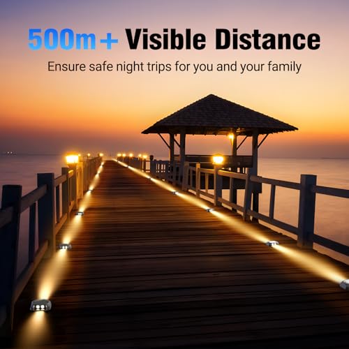 Solar Decking Lights 4 Pack, Warm White Solar Ground Light IP65 Waterproof, Pressure Resistant 3 Tons Driveway Lights for Stair Garden Step Pathway Walkway Patio Front Door,4packs