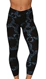 Velocity - Soft, Comfy, High Quality Printed Leggings – Full Length Yoga Pants – Ink Loop Navy – Large