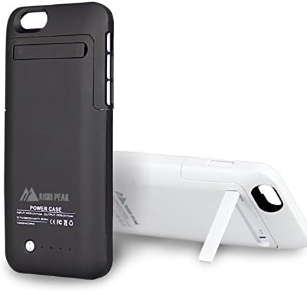 iPhone 6 and 6s Rechargable 3500mAh Capacity Slim Battery Case External Backup Battery Case with Kickstand 4.7 inch (Black) by Rigid Peak