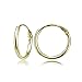 Yellow Gold Flashed Sterling Silver Small Endless 10mm Round Unisex Hoop Earrings
