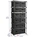 Function Home 12-Drawer Chest, 6 Tier Storage Organizer Tower, Metal Shelf with 12 Removable Fabric Bins, Ideal for Home Office Dorm Bedroom, Black