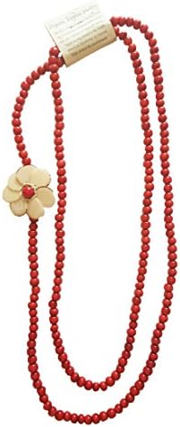Ambato Wrap Necklace With Flower by Orgnaic Tagua Jewelry (Ruby)