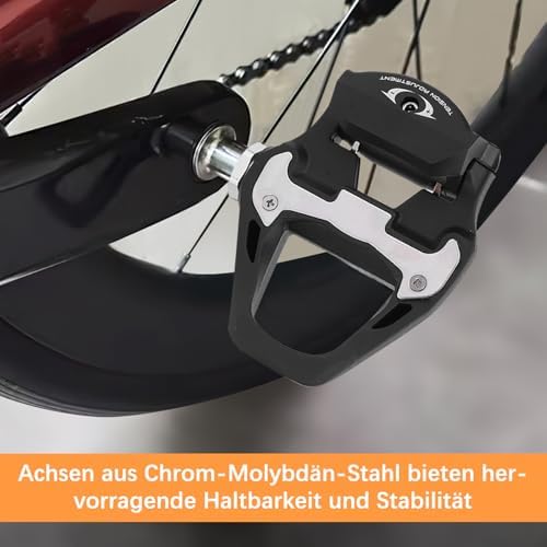 Für Rennradpedale, R21 Self Locking Clipless Fahrradpedale mit Cleats Set, Aluminiumlegierung 9/16“ Radfahren Pedale kompatibel mit für -SL-System 4