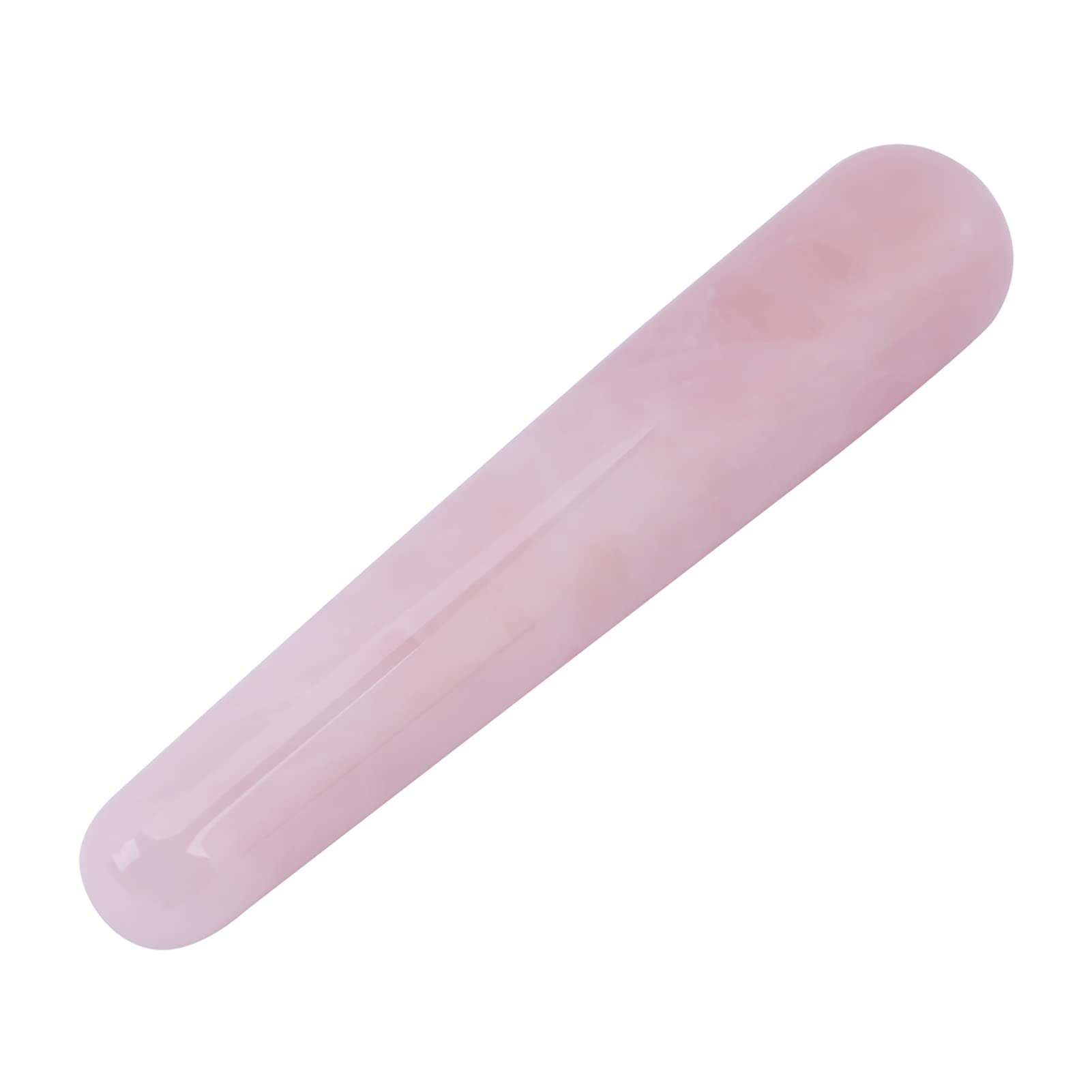 FTVOGUE Massage Stone Rose Natural Quartz Crystal Face Massage Wand Stone Smooth Stick Massaging Treatment Tool Pink 110mm(Pink)
