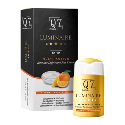 Q7Paris Luminaire AM/PM Multi-Action Intensive Lightening Face Cream | Vitamin C & Glutathione Formula for Sensitive, Oily, and Acne-Prone Skin | Active Lightening Face Cream - 30ml