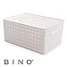 BINO Plastic Basket, Medium - White, Rectangular Cabinet Organizer, Multi-Use Storage Basket, Drawer and Cabinet-Friendly, Durable and Portable, Space Efficiency, Stock Management