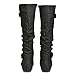 Twisted Women's Faux Leather Slouchy Buckle Strap Mid Calf Boots - VAN0109 Black, Size 10