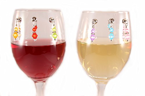 Crystal Magnetic Wine Glass Charms - Set of 6