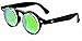 Round Flip up 42mm Django Levante Gafas De Sol Sunglasses (Black/Green Lens)