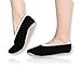 Pembrook Ladies Cable Knit Slippers – Black - Large (9-10.5) – Ballet Style with Non-Skid Sole - Faux Shearling Lining and Suede Sole - Great Plush Slip On House Slippers for adults, women, girls