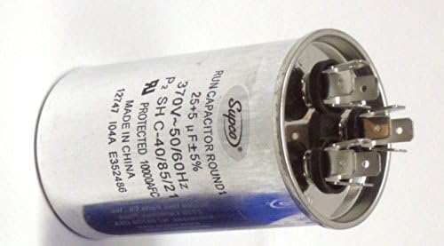 Room Air Conditioner Replacement Parts Air Conditioning HVAC Round Dual Motor Run Capacitor 25 + 5 MFD 370 Volt