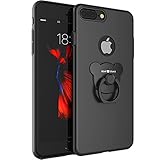 iPhone 7 Plus case,Niubity Bear Ring Series PC bumper case 360 Degree Rotation bracket for Apple iPhone 7 Plus 2016 (Black)
