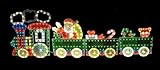 LB International 4-Piece Holographic Lighted Motion Train Set Christmas Yard Art Decoration 8.5'