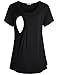 Baikea Women's Maternity Short Sleeve Loose Nursing Tops for Breastfeeding
