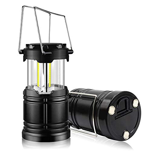 2 PACK LED Camping Lanterns, Bright COB Collapsible Camping Equipment Gear Lights, 350 Lumens Magnetic Base Hanging Hook Waterproof 30 LEDs Lanterns for Camping,Emergency,Hurricane,Hiking,Outages,Car