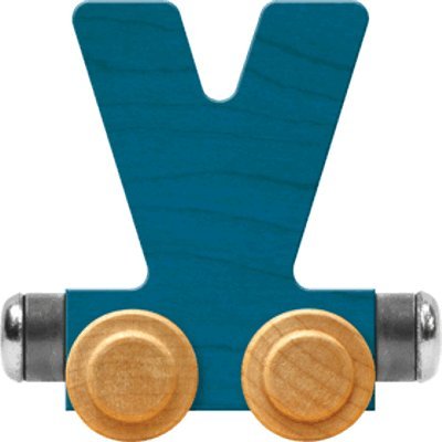 Maple Landmark NameTrains Bright Letter Car V - Made in USA (Blue)