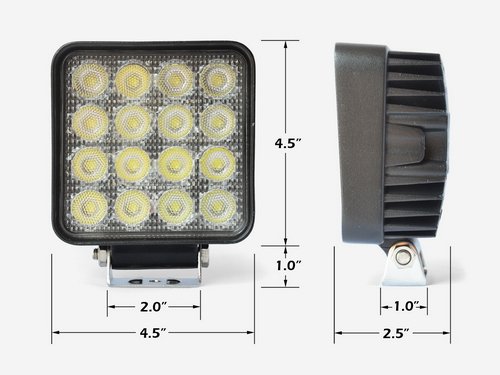 1pc Flood Wide Angle Beam Square 35W 2800lm High Power Work Light for Tractor Truck ATV 4WD Off Road Vehicle Driving Fog Lamp- 12V & 24V Universal