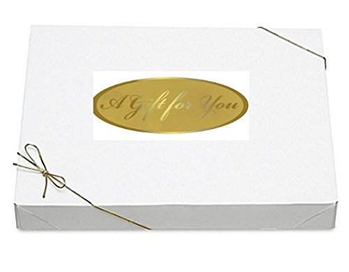 HIGH QUALITY White Jewelry Gift Boxes 4 Pack with Gold Stretches Pre-tied Bracelet Gift Box with Gold Strings and Gift for you stickers with Filler