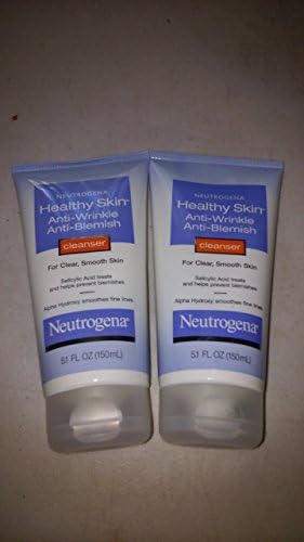(PACK OF 2 ) NEUTROGENA HEALTHY SKIN ANTI-WRINKLE,ANTI-BLEMISH CLEANSER 5.1 OZ (PACK OF 2)