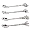 EDZARD Set van 4 theelepels Harvest, lengte 11 cm, verzilverd, motief 4 verschillende theepotten