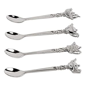 EDZARD Set van 4 theelepels Harvest, lengte 11 cm, verzilverd, motief 4 verschillende theepotten
