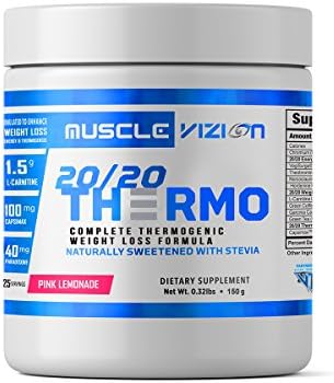 20/20 Thermo Advanced Weight Loss Thermogenic Formula Naturally Flavored and Sweetened with Stevia for Men and Women