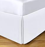 Spacemaker Space Maker FRE24821WHIT06 Polyester Bed Skirt - Extra Long Bedskirt Hides Bed Risers, Twin XL/21, White