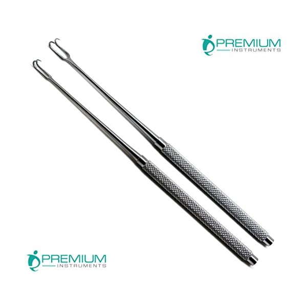 2 Pcs Joseph Skin Double Hook 2mm, 5mm Sharp Prong 6.25" Decimal Retractor Premium Instruments