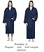 Arus Mens Hooded Classic Turkish Cotton Bath Robe with Full Length Options Navy Blue, Large-X-Large