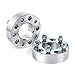 RockTrix 2pcs 2 inch 5x5.5 to 5x5.5 Wheel Spacers (108mm bore, 1/2x20 Studs Nuts) Compatible with 1994-2001 Dodge Ram 1500, 1980-1983 Ford F150, Jeep CJ3 CJ5 CJ6 CJ7-50mm 5x139.7 Silver