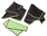 (Large 3-pack) Premium Microfiber Cleaning Cloth For Glass, Camera Lenses, Phones, Tablets, Flat Screen TVs (2 Large Black, 1 Small Green) - 12