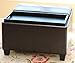 Home Life Leather Espresso Tray Top Storage Ottoman