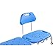 Platinum Health Bath Transfer Bench with Cutout Shower Seat, Deluxe All-Access Chair for Tub and Shower Transfers, Raised Toilet Seat for Seniors and Elderly, Adjustable Height, Includes Insert, Blue