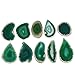 SUNYIK Top Drilled Agate Quartz Slice,Irregular Shapes,Green-1,Pack of 10