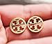 Fashion Gold Round T Studs Earrings
