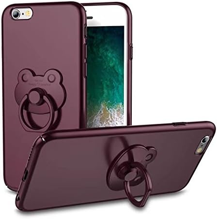 iPhone 7 plus case, Thin Slim, Shockproof Shell Anti-Scratch Cover with Ring Buckle, Cell Phone Stand Holder,WINE RED