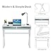 Tangkula White Desk with Storage, Makeup Vanity Table for Bedroom, Multifunctional Study Table with 2 Storage Compartments, Writing Desk for Home Office