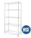 eeze rack ST-ETI003 Heavy Duty Steel Wire Chrome Shelving, Storage Rack, NSF Certified, 36x18x72-inches 5-Tier (Chrome) (New)