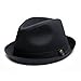 City Hunter Pmt112 Cotton Plain Porkpie with Self Band Fedora (3 Colors) (Small-Medium Size, 111 Black)