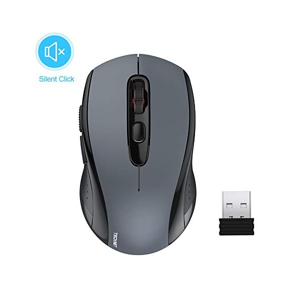TECKNET Wireless Mouse, 4800DPI USB Mouse, Left/Right Handed Computer Mouse with 6 Level Adjustable DPI and USB Nano…