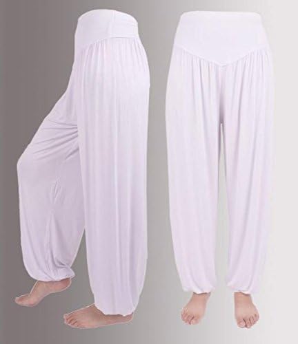 Amazon ロングサルエル風パンツ ヨガパンツ ダンスパンツ フィットネスパンツ レディース 白 ノーブランド品 Hgc C705 フィットネス トレーニング ロングパンツ 通販