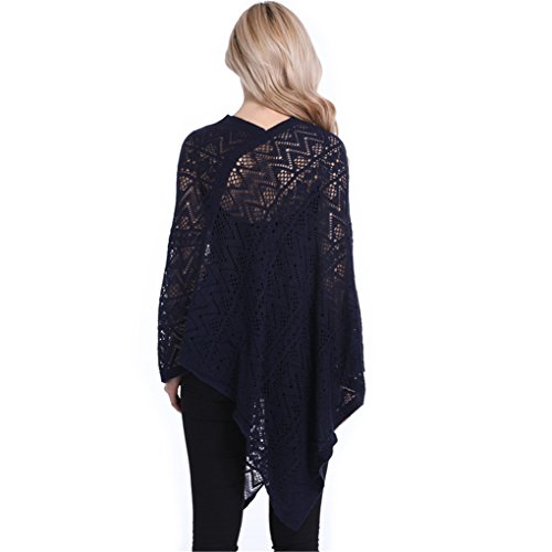 Leoparts Women Soft Knitted Pullover V Neck Batwing Poncho Cape Spring Sweater Cloak Shawl