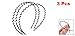 uxcell Women Wavy Design Black Metal Hair Hoop Headband Ornament 3 Pcs